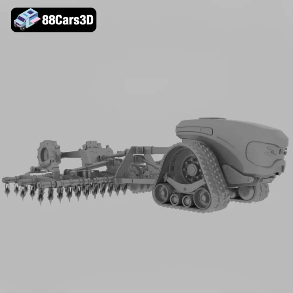 Autonomous Tractor And Plow-003 Autonomous Tractor and Plow 3D Model Precision Farm Equipment