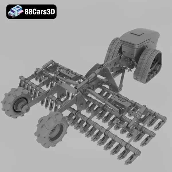 Autonomous Tractor And Plow-004 Autonomous Tractor and Plow 3D Model Precision Farm Equipment