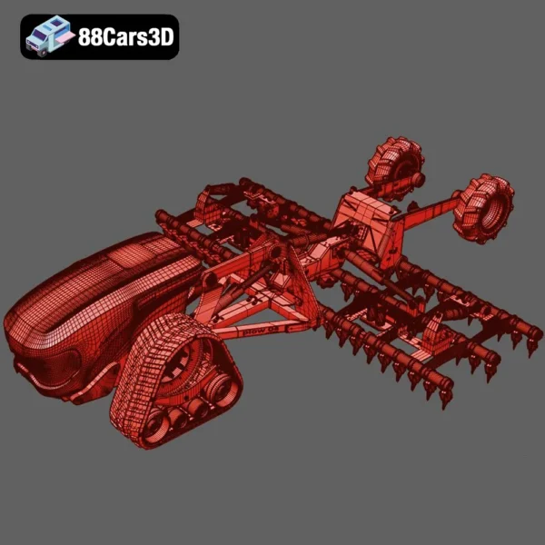 Autonomous Tractor And Plow-006 Autonomous Tractor and Plow 3D Model Precision Farm Equipment