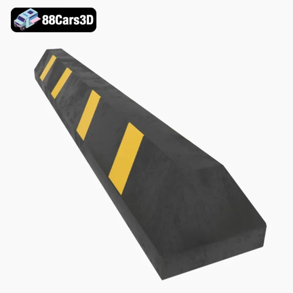 Avto_detail-003 Parking Lot & Traffic Control Barriers with Wheel Stops 3D Model Set