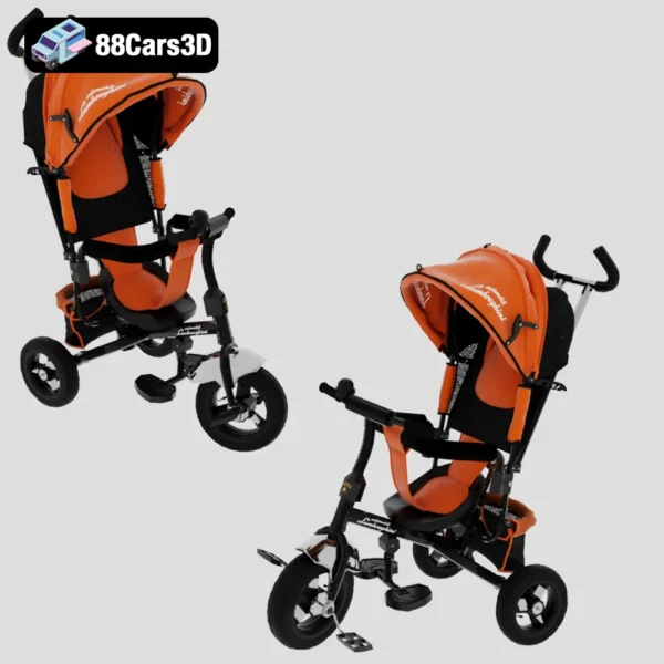 Bicycle childrens Lamborghini-005 Children’s Lamborghini Bicycle Stylish Kids Bike 3D Model