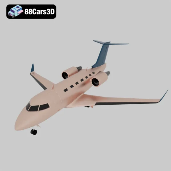 Bombardier Challenger 600 Luxury Business Jet 3D Model