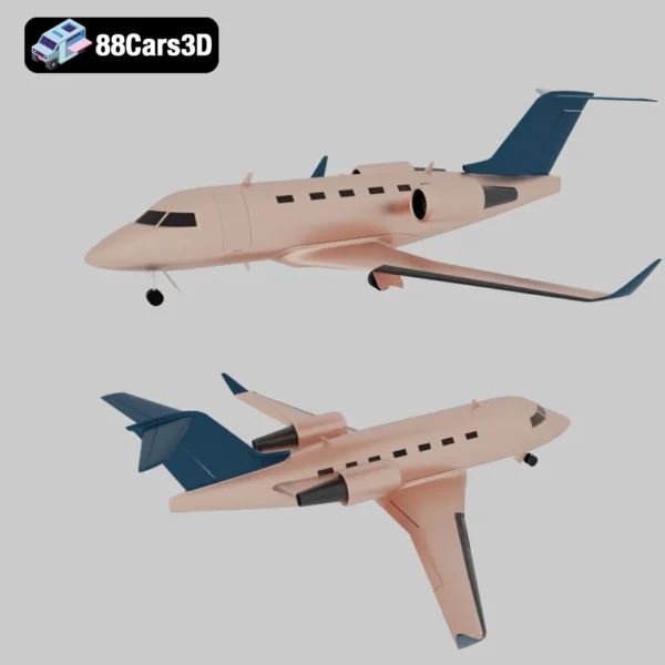 Bombardier Challenger 600 Business Jet – 003 Bombardier Challenger 600 Luxury Business Jet 3D Model