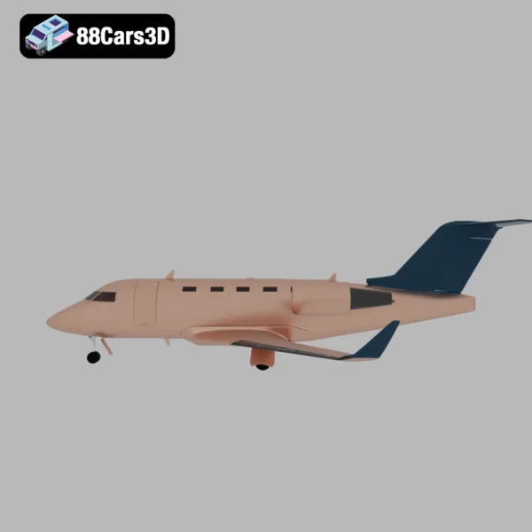 Bombardier Challenger 600 Business Jet – 004 Bombardier Challenger 600 Luxury Business Jet 3D Model