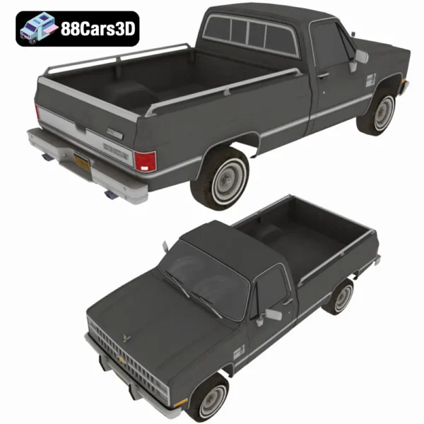 Chevrolet C10 Silverado 1982 3D Model Classic Pickup Truck Asset