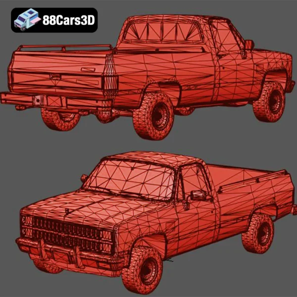 Chevrolet C10 Silverado 1982 3D Model Classic Pickup Truck Asset