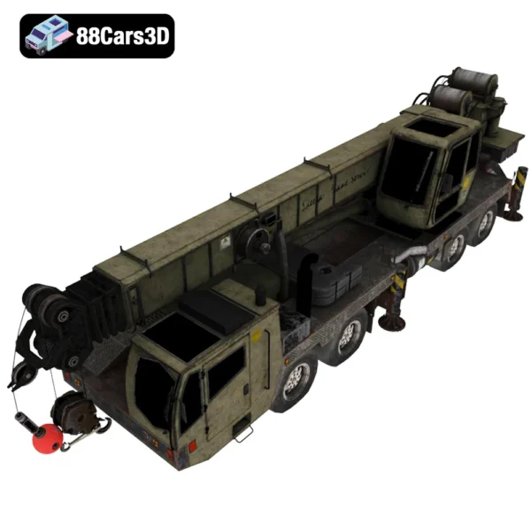 Crane Truck-004 Crane Truck 3D Model Heavy Duty Lifting Vehicle