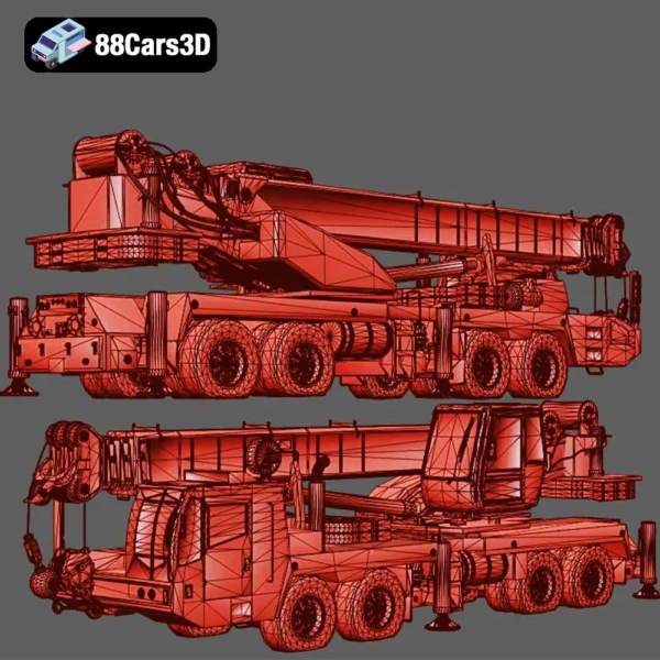 Crane Truck-007 Crane Truck 3D Model Heavy Duty Lifting Vehicle