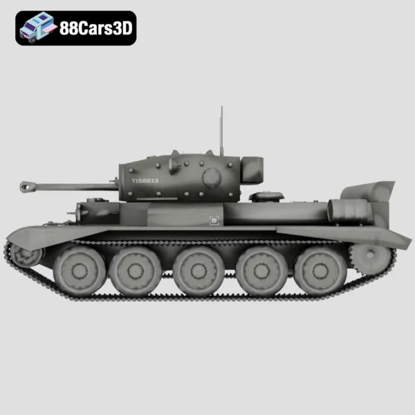 Cromwell - British medium cruiser tank-002 Cromwell British Medium Cruiser Tank 3D Model WWII Armoured