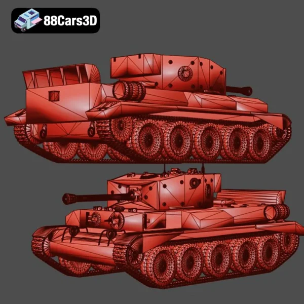 Cromwell - British medium cruiser tank-007 Cromwell British Medium Cruiser Tank 3D Model WWII Armoured