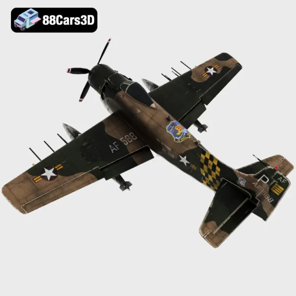 Douglas A 1 Skyraider Classic Attack Aircraft 3D Model