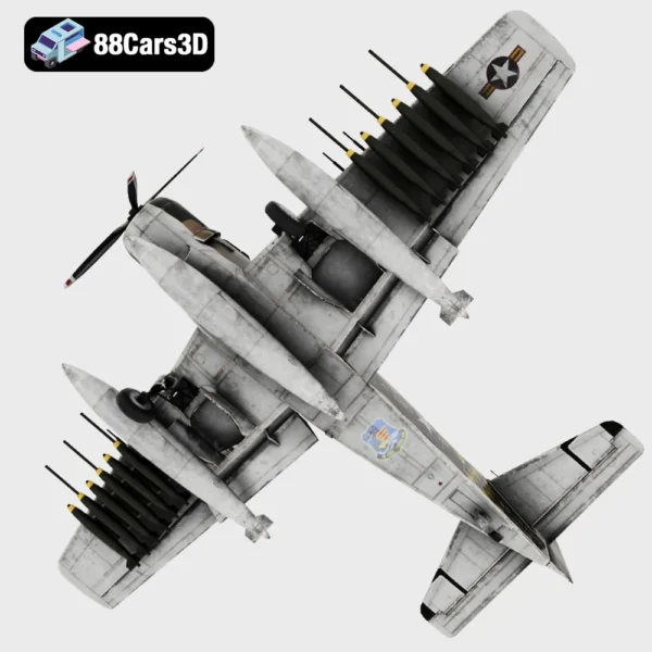 Douglas A 1 Skyraider Classic Attack Aircraft 3D Model