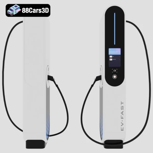EV-FAST Electric Vehicle Fast Charging Station 3D Model