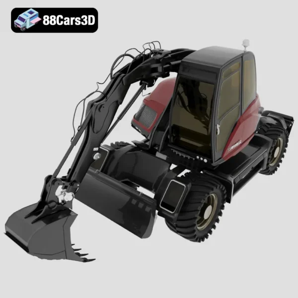 Excavator Mecalac 11 MWR 3D Model Heavy Construction Machinery