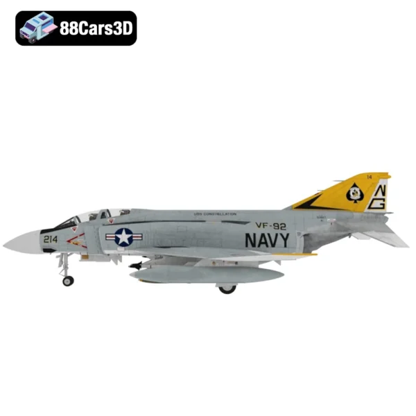 F-4J Fantom-002 F-4J Phantom 3D Model Supersonic Jet Fighter for Visualization