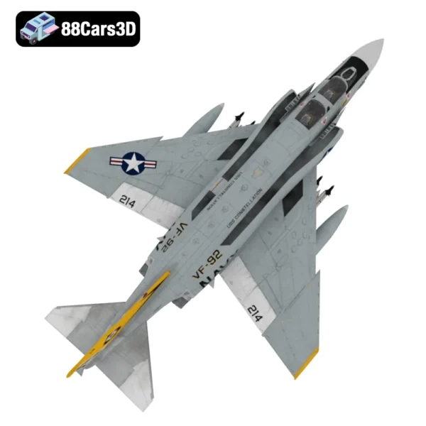 F-4J Fantom-004 F-4J Phantom 3D Model Supersonic Jet Fighter for Visualization