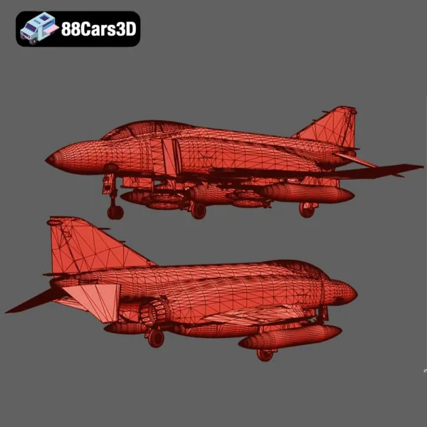 F-4J Fantom-007 F-4J Phantom 3D Model Supersonic Jet Fighter for Visualization