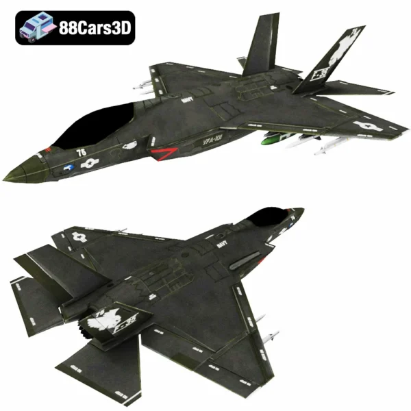 F35 Game Ready 3D Model Fighter Jet for Simulation