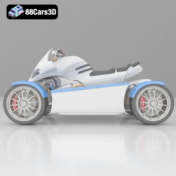 GG Quad 3D Model High-Performance Four-Wheeled Motorcycle