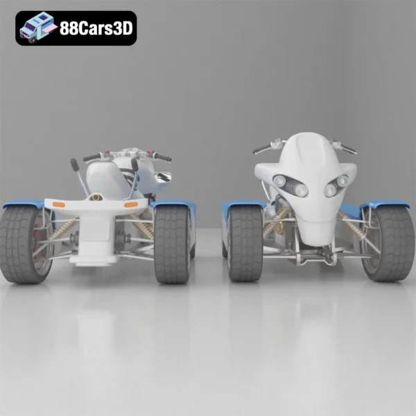 GG Quad 3D Model High-Performance Four-Wheeled Motorcycle