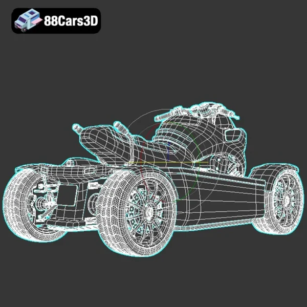 GG Quad 3D Model High-Performance Four-Wheeled Motorcycle