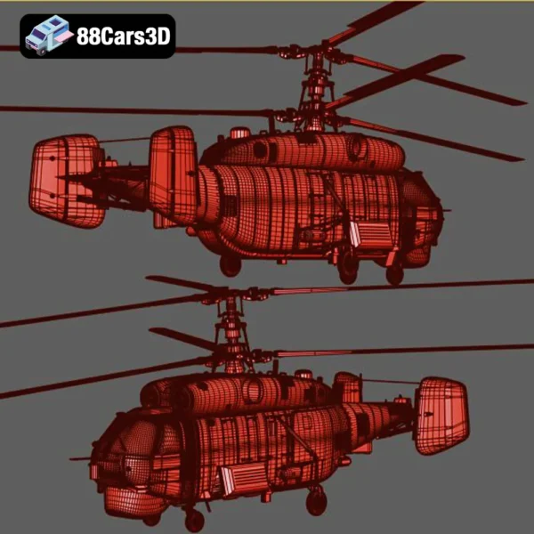 Helicopter Ka-27-006 Ka 27 Helicopter 3D Model Naval Anti-Submarine Aircraft