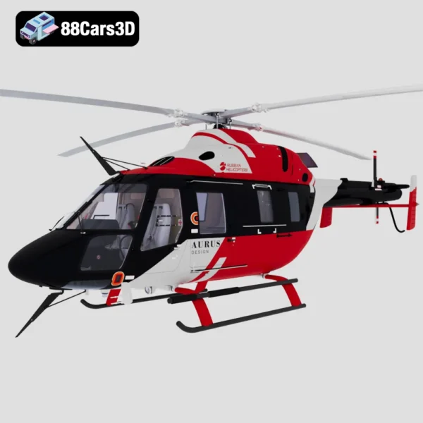 Ansat Aurus Helicopter Luxury Twin-Engine Utility Helicopter 3D Model