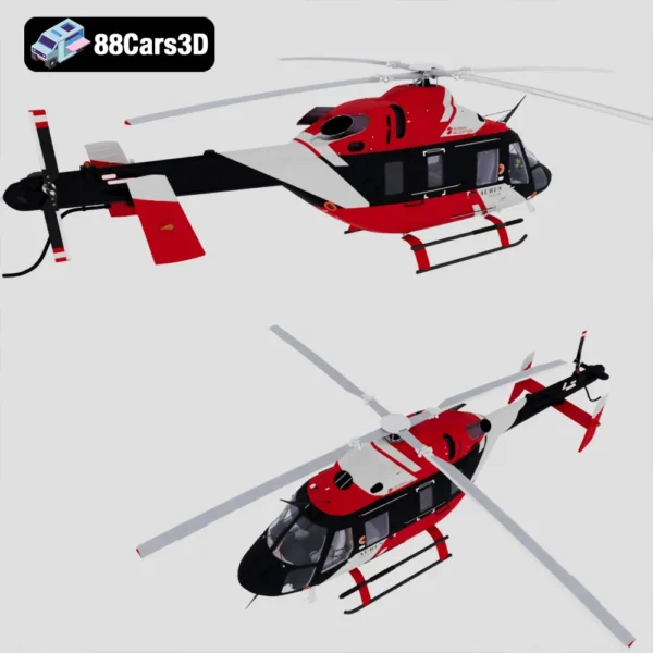 Ansat Aurus Helicopter Luxury Twin-Engine Utility Helicopter 3D Model