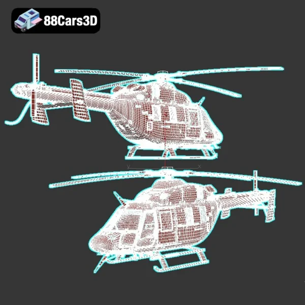 Ansat Aurus Helicopter Luxury Twin-Engine Utility Helicopter 3D Model