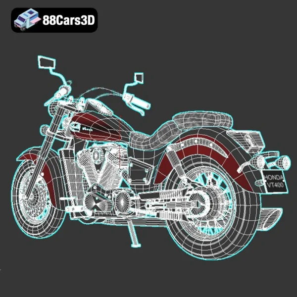 Honda VT400 Shadow-008 Honda VT400 Shadow 3D Model