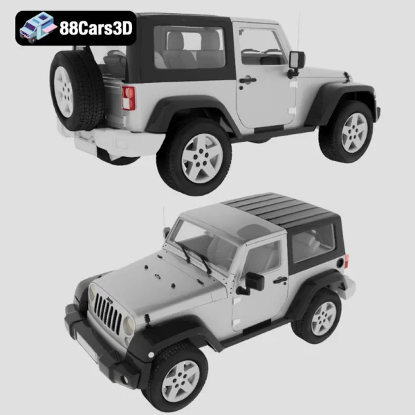 Jeep Wrangler Rubicon Hardtop 2010 -005 Jeep Wrangler Rubicon Hardtop 2010 Off-Road SUV 3D Model