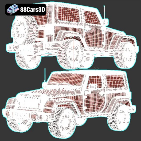 Jeep Wrangler Rubicon Hardtop 2010 -006 Jeep Wrangler Rubicon Hardtop 2010 Off-Road SUV 3D Model