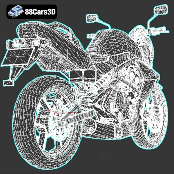 Kawasaki ER-Series Naked Bike 3D Model