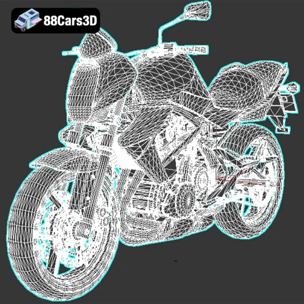 Kawasaki ER-Series Naked Bike 3D Model