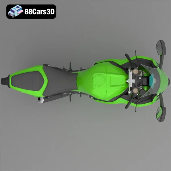 Kawasaki ZX-10R Supersport Motorcycle 3D Model