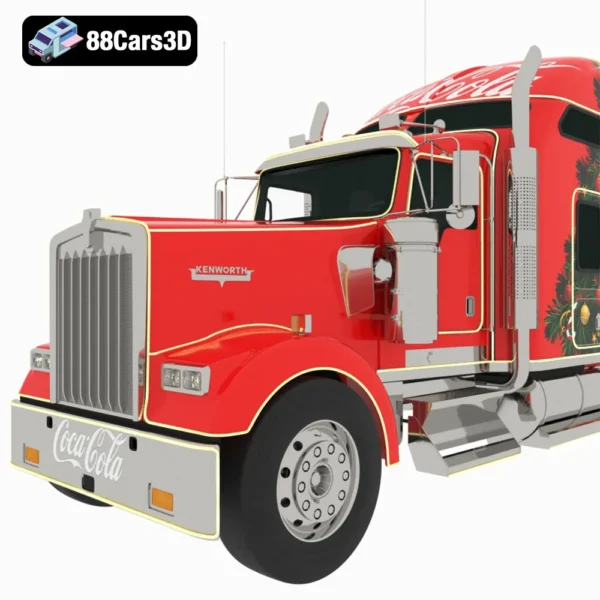 Kenworth K900 New Year-003 Kenworth K900 New Year American Semi-Truck 3D Model