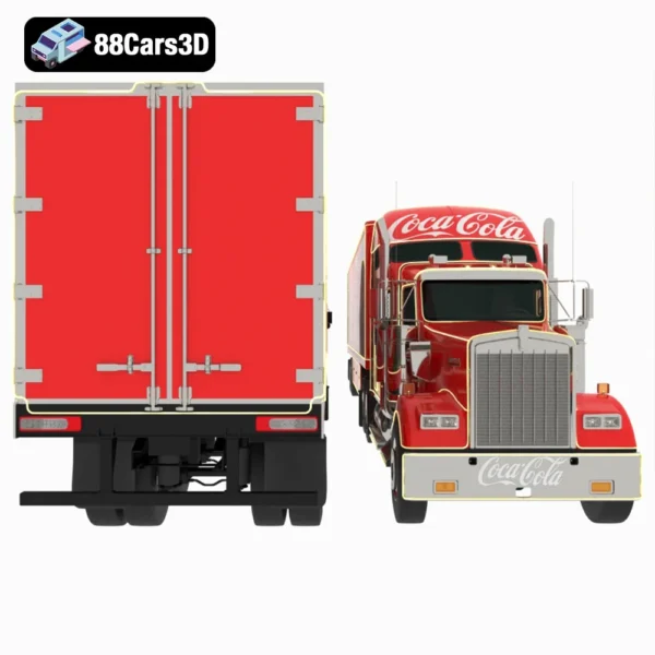 Kenworth K900 New Year-004 Kenworth K900 New Year American Semi-Truck 3D Model