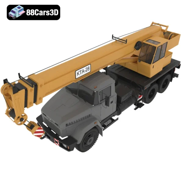 KrAZ 65053 KTA-28 2008-004 KrAZ 65053 KTA-28 2008 Truck Crane 3D Model