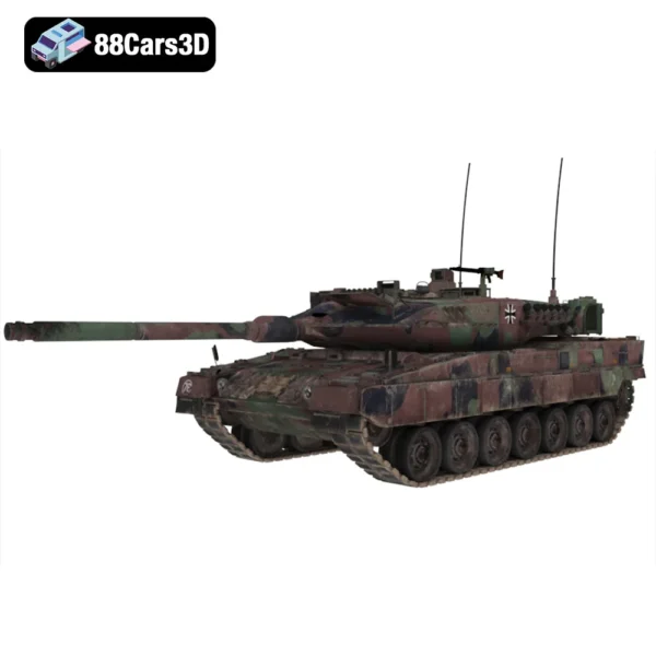 Leopard 2A7 German Tank 3D Model Modern Battle Tank