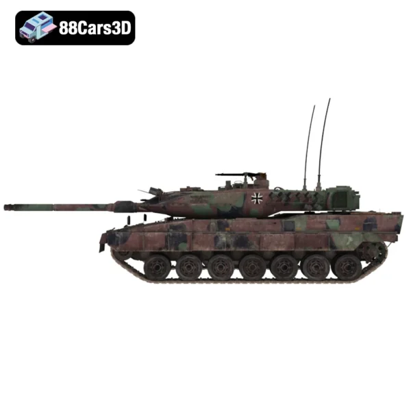 Leopard 2A7 German Tank 3D Model Modern Battle Tank