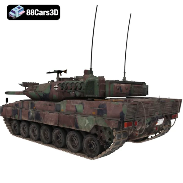 Leopard 2A7 German Tank 3D Model Modern Battle Tank