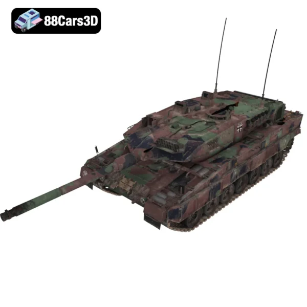 Leopard 2A7 German Tank 3D Model Modern Battle Tank