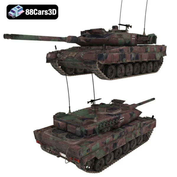 Leopard 2A7 German Tank 3D Model Modern Battle Tank