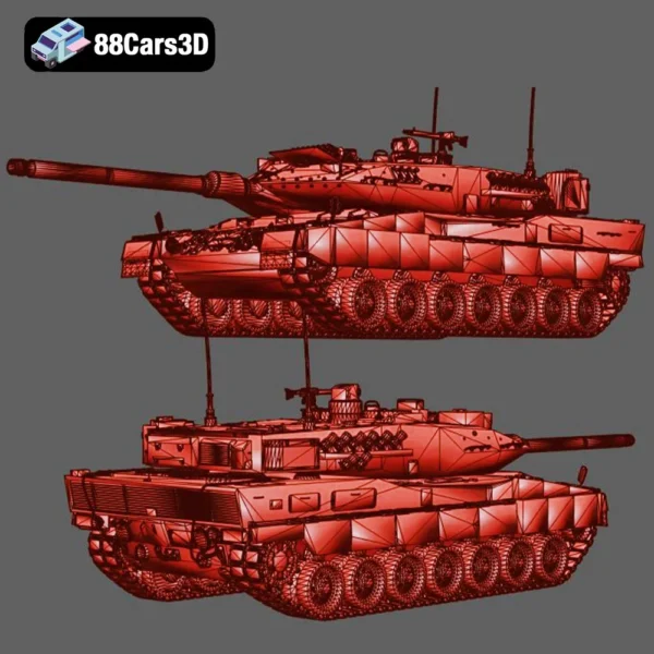 Leopard 2A7 German Tank 3D Model Modern Battle Tank