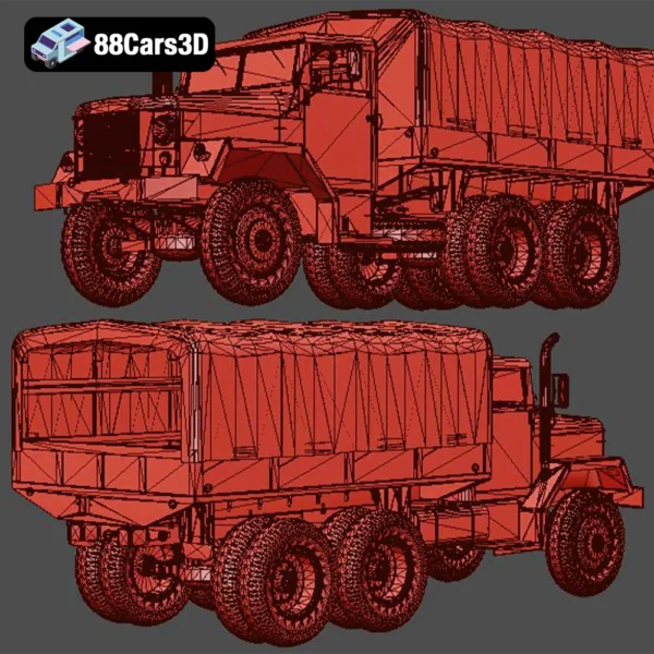 M35 Truck 3D Model Classic Military Transport Vehicle