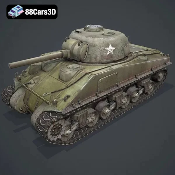 M4 Sherman 3D Model Detailed WWII Tank Model