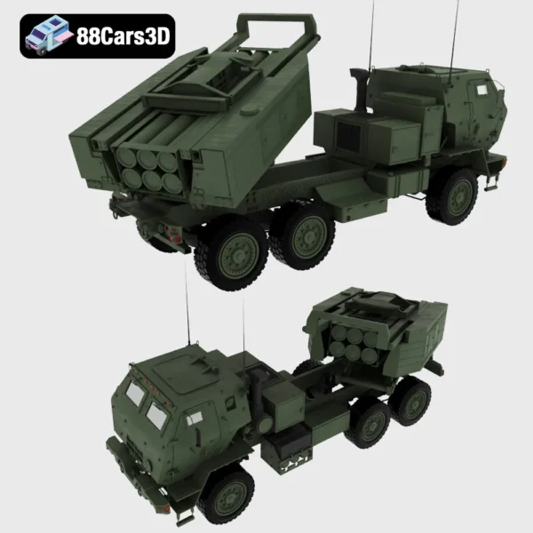 MLRS M142 HIMARS Mobile Rocket Artillery System 3D Model