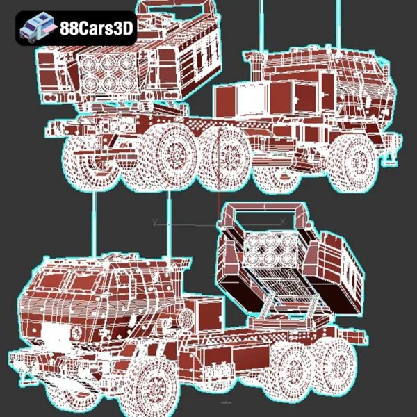 MLRS M142 HIMARS Mobile Rocket Artillery System 3D Model
