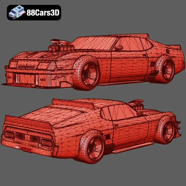 Mad Max Interceptor 3D Model Apocalyptic Muscle Car