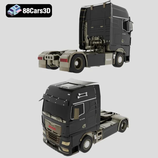 Man TGX 2020-005 MAN TGX 2020 3D Model Heavy Duty Truck Visualization